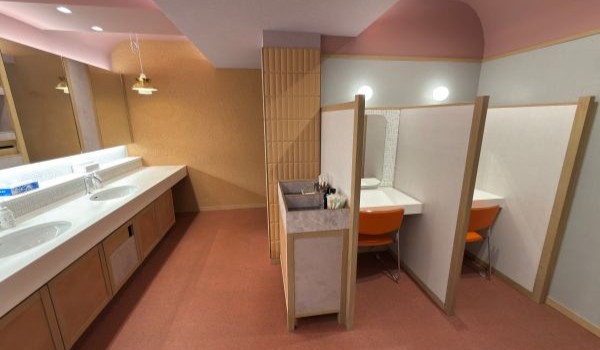 福山カントリークラブの女性化粧室